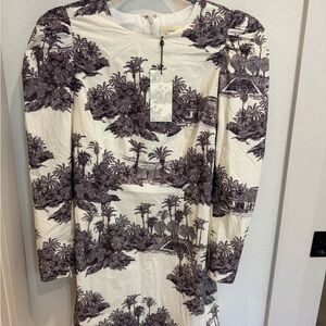 Tuckernuck Black and White Tropical Print Dress